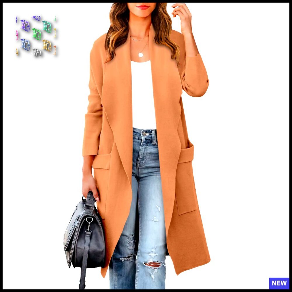 Oversized Knit Cardigan Open Front Long Sleeve Casual Chic Fall Fashion Coatigan